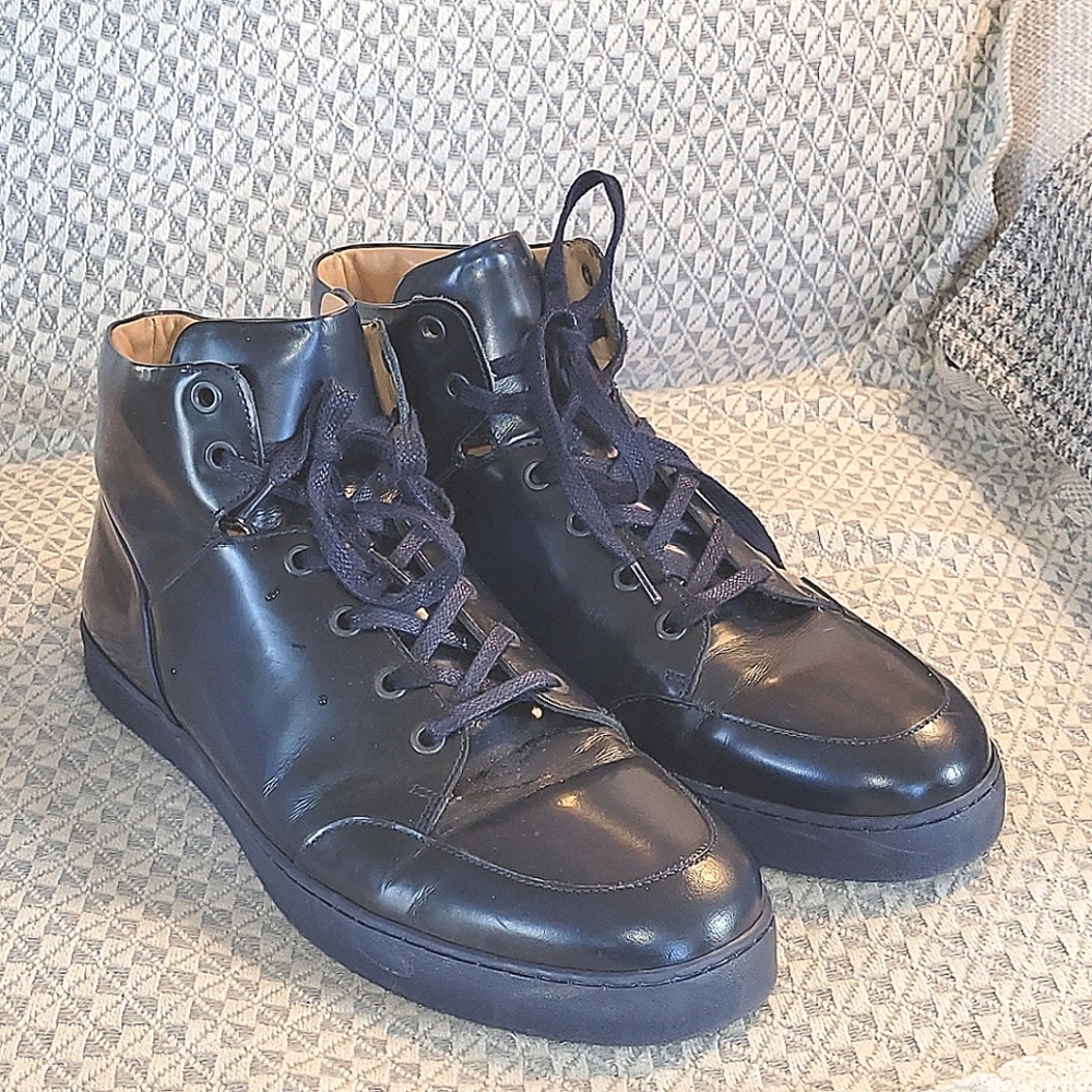 Vince Camuto Men's Black Glossy Chukka Boots
